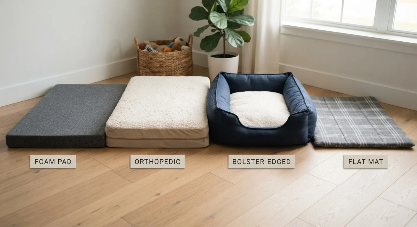 Pet Bedding Materials Compared: Foam, Orthopedic, Bolster, and Flat Mats